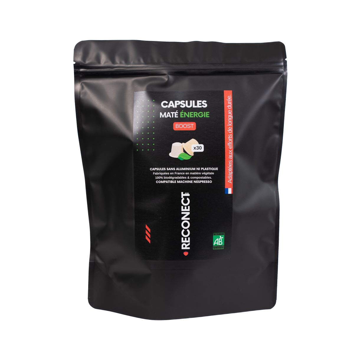 Sachet de capsules maté